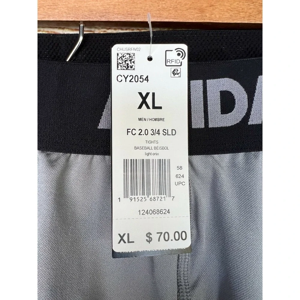 Adidas Shorts Mens XL Light Onyx Baseball FC 2.0 3/4 SLD Tight Shorts New XL